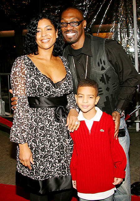 Чарли Мерфи с женой и сыном, 2007 год