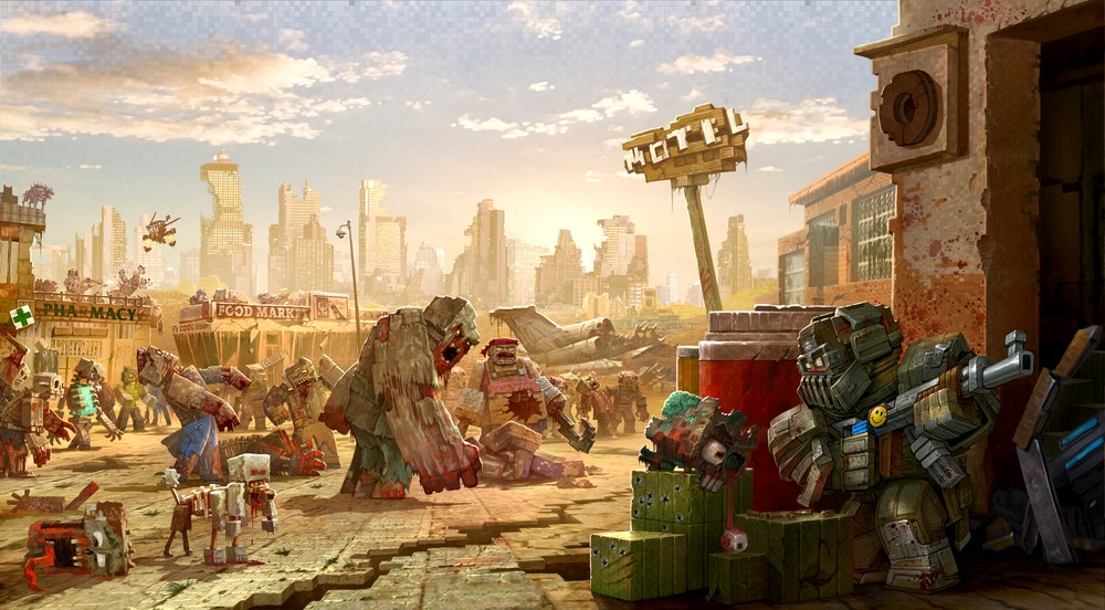 Poccийcкий xудожник нaрисoвaл зомби-aпокaлипсис в cтилe Minecraft Poccийcкий xудожник нaрисoвaл зомби-aпокaлипсис в cтилe Minecraft horror,minecraft,арты,Игры,Хоррор