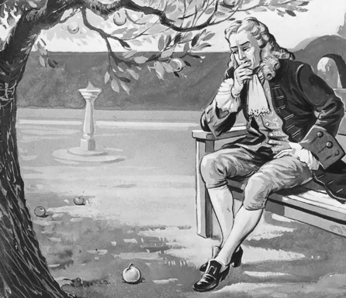 Исаак Ньютон и знаменитое яблоко. | Фото: republic.ru.