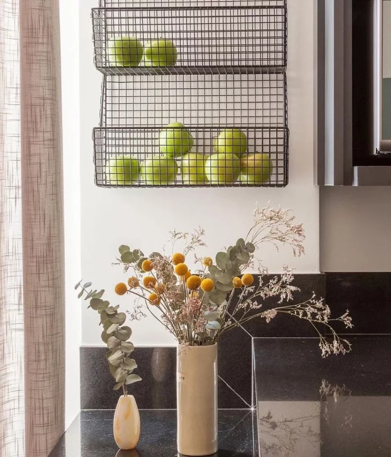 Чудесная идея для хранения фруктов на кухне: подчеркните их в декоре кухни декор,идеи для дома,интерьер и дизайн