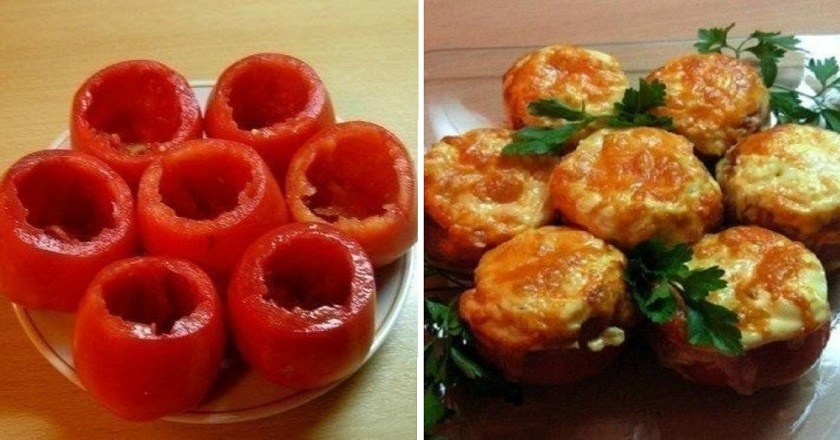 помидоры, фаршированные курицей