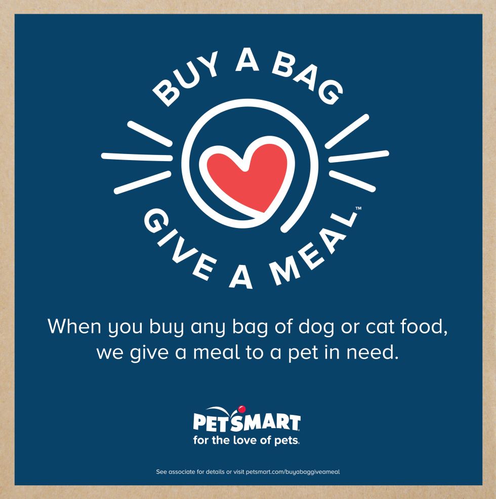 Have you heard about PetSmart's biggest philanthropic event, Buy a Bag, Give a Meal. Check out this easy way to help feed pets in need!