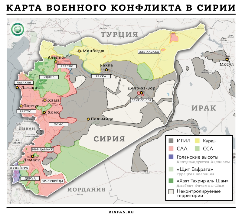 Военная карта сирии сегодня на русском