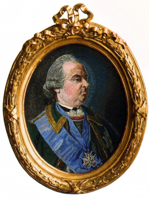 Мозаичная мастерская М.В. Ломоносова. Портрет графа П.И. Шувалова, 1758 г.
