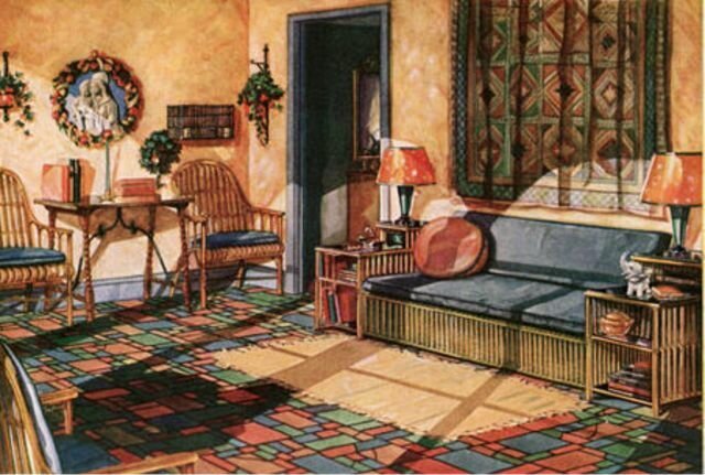 Как выглядели интерьеры американцев 100 лет назад интерьер,история