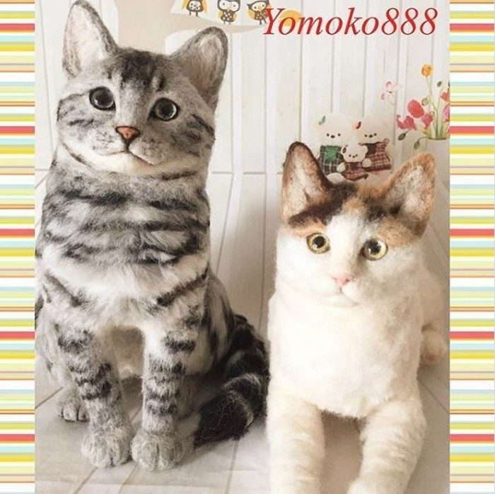 Собаки и кошки из валяной шерсти