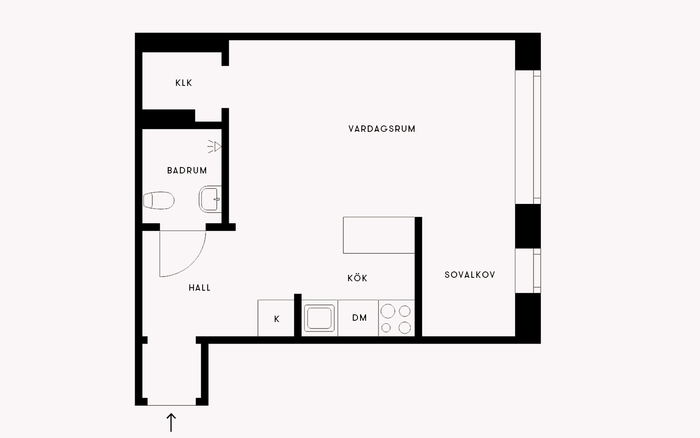 Уютная скандинавская квартирка 33 м²