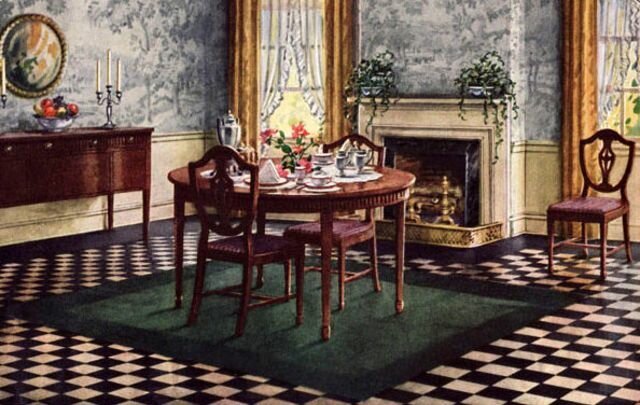 Как выглядели интерьеры американцев 100 лет назад интерьер,история