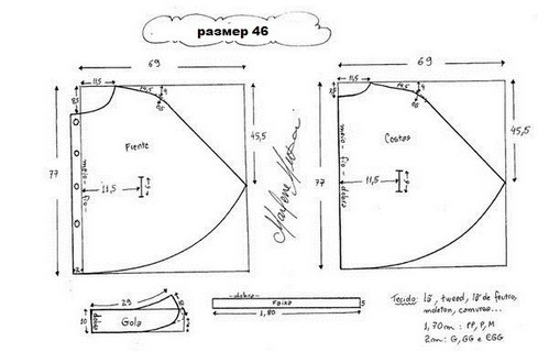 20 стильных пальто и пончо с выкройками: чтобы всегда быть в тренде… выкройка пончо