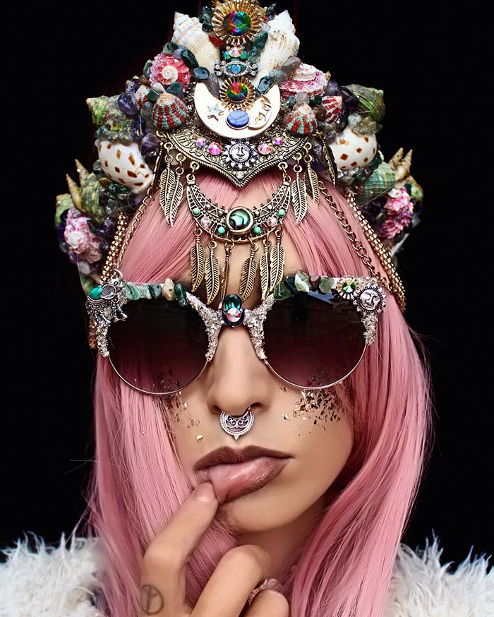 корона русалки из натуральных ракушек