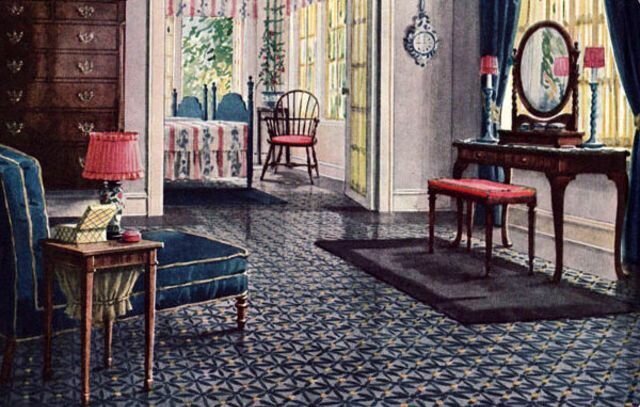 Как выглядели интерьеры американцев 100 лет назад интерьер,история