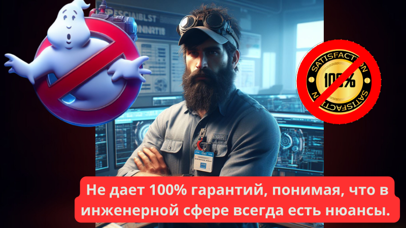 Не дает 100% гарантий, понимая, что в инженерной сфере всегда есть нюансы.