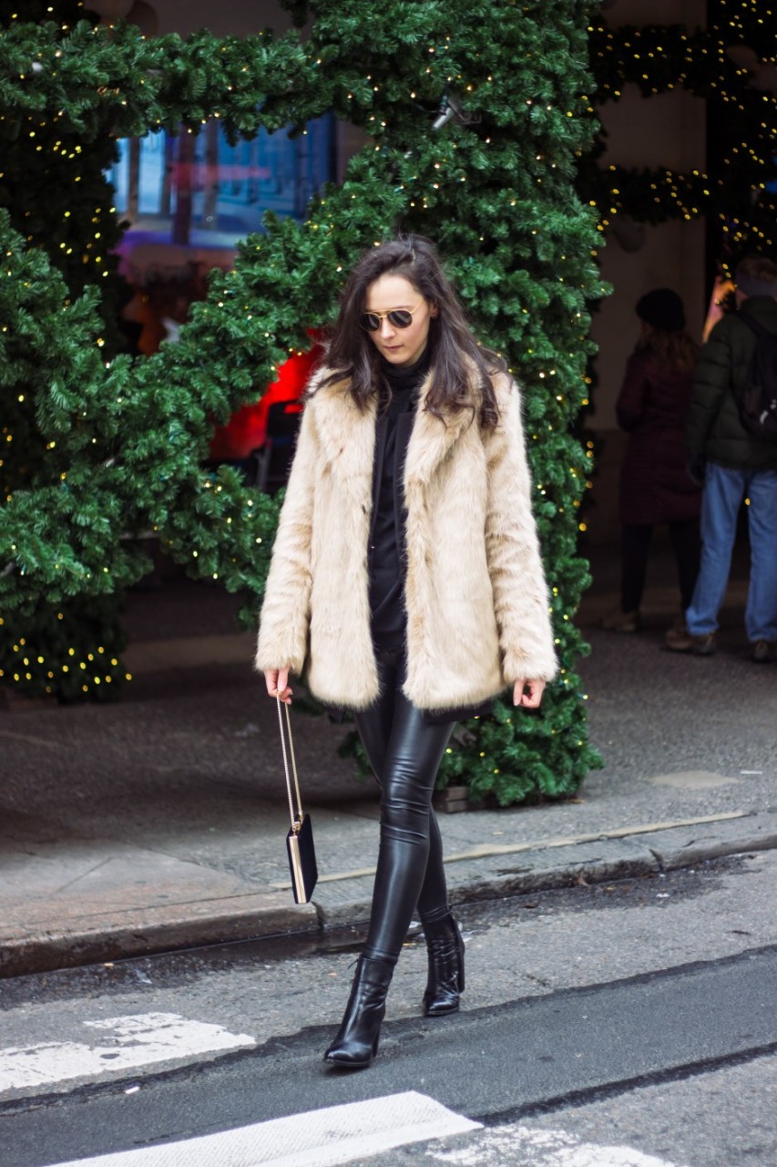 NYC Blogger: Faux Fur Coat 3