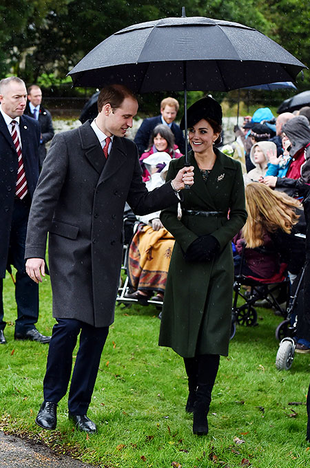 Принц Уильям и Кейт Миддлтон на рождественской службе, 2015 год