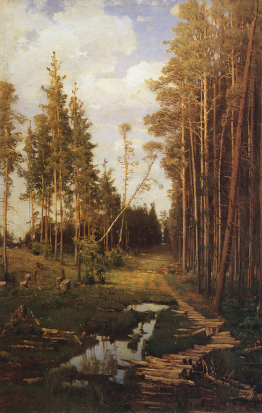 * "Просека в сосновом лесу", 1883, 55×36 см