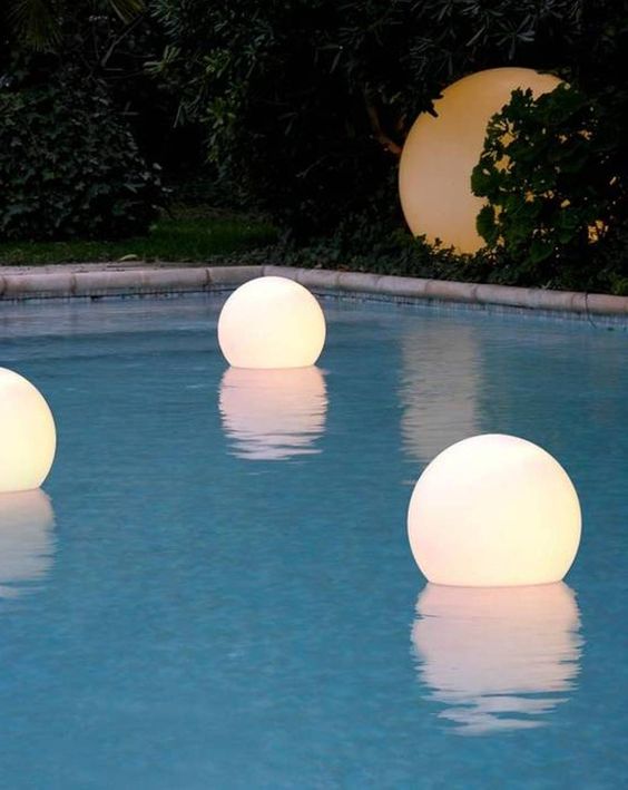 12 floating waterproof LED globes for lighting up the pool and you can swim with them