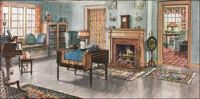 Как выглядели интерьеры американцев 100 лет назад интерьер,история