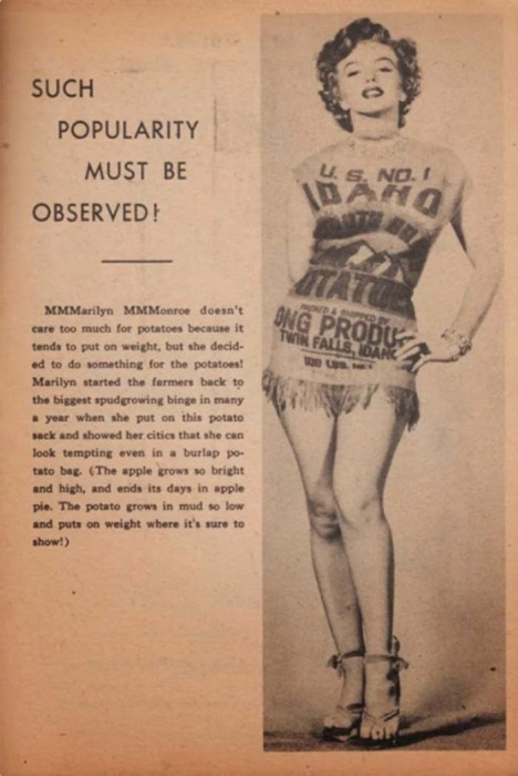 Зачем Мэрилин Монро надевала платье из картофельного мешка заморские звезды,звезда,Мэрилин Монро,развлечение,фото,шоу,шоубиz,шоубиз