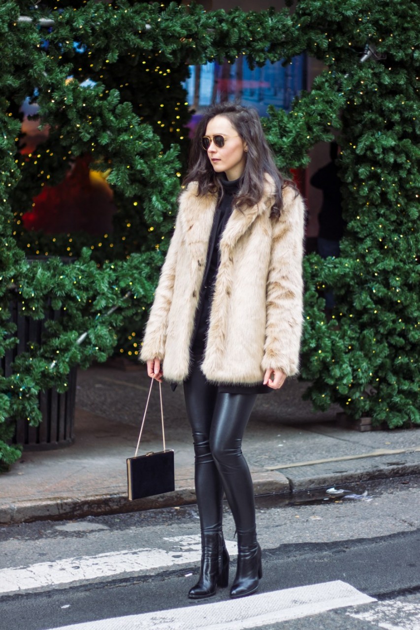 NYC Blogger: Faux Fur Coat 6