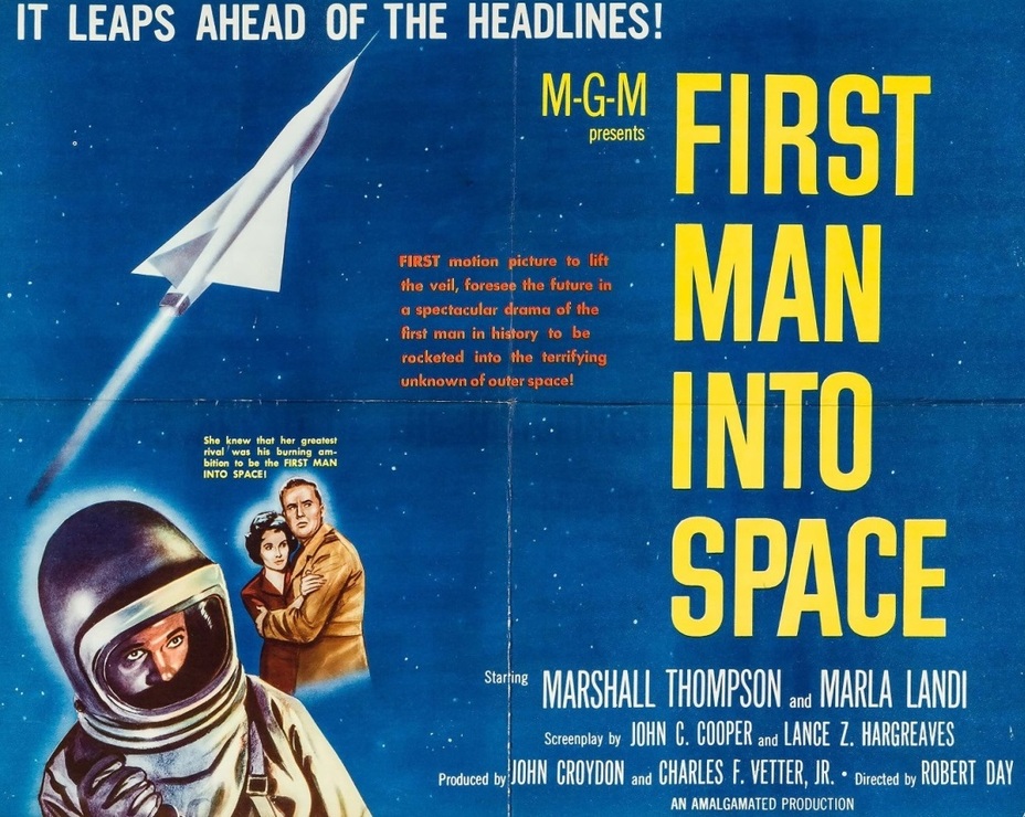 ​Постер британско-американского фантастического фильма «Первый человек в космосе» (1959) movieposters.ha.com - «Меркурий» против «Востока» | Warspot.ru