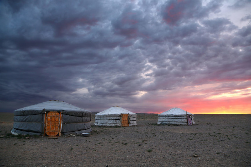 Восход в пустыне Гоби, Монголия красота, путешествия, фото