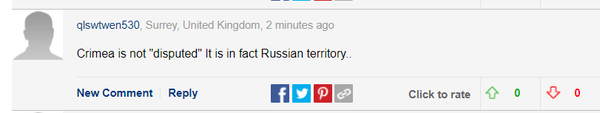Читатели Daily Mail не согласились с британским СМИ и назвали Крым частью России 
