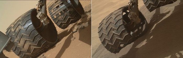 Как изменился марсоход Кьюриосити за два года пребывания на Марсе марсоход, марс