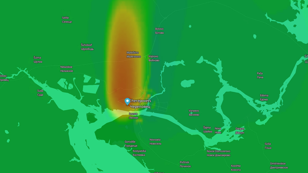 Карта выбросов череповец