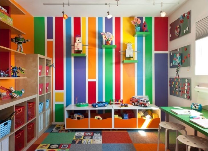 Многоцветный дизайн стен
