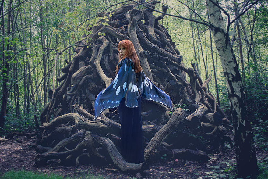 шарф ручной работы превращает вас в бабочку