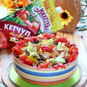 Лучший рецепт закуски  Клумба  с кетчупом и чесночным маринадом «МахеевЪ» 
