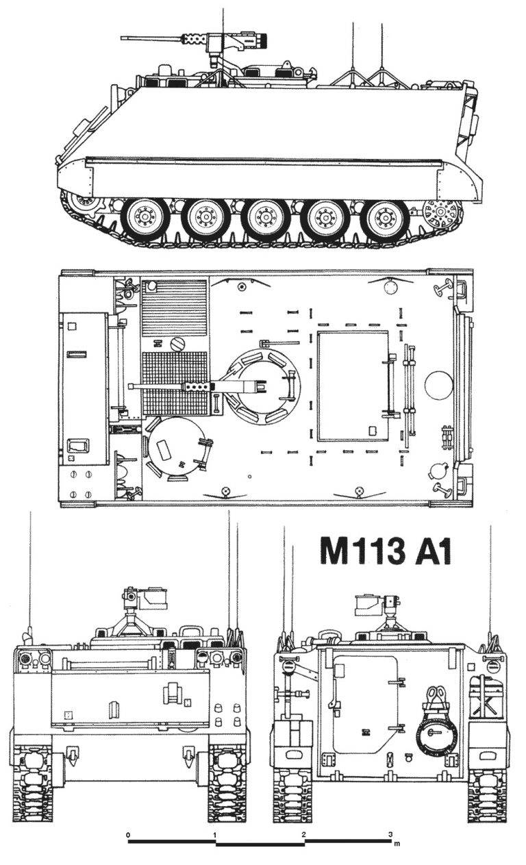 М113 бронетранспортер чертеж