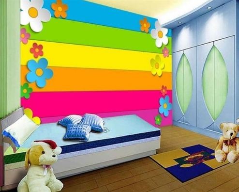 Многоцветный дизайн стен