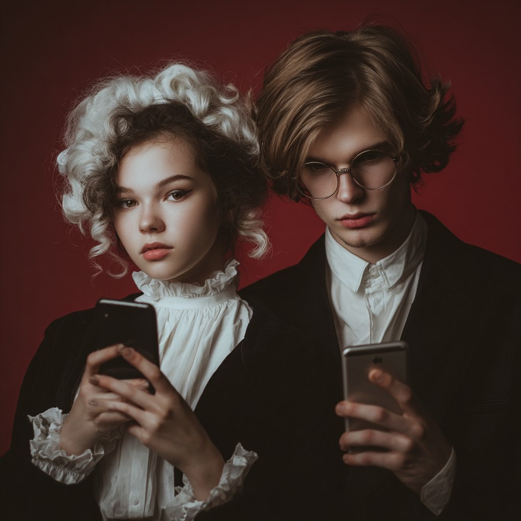 Одиночество в сети или общение без телефонов? Моя фантазия с помощью нейросетей