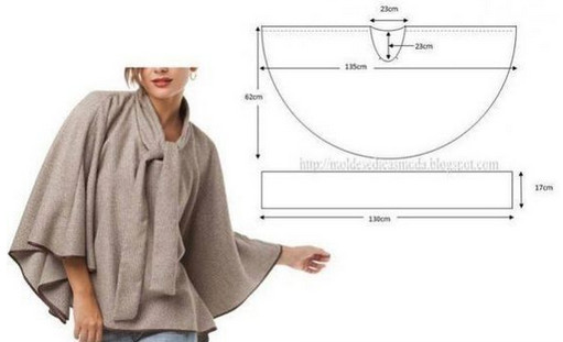 20 стильных пальто и пончо с выкройками: чтобы всегда быть в тренде… выкройка пончо
