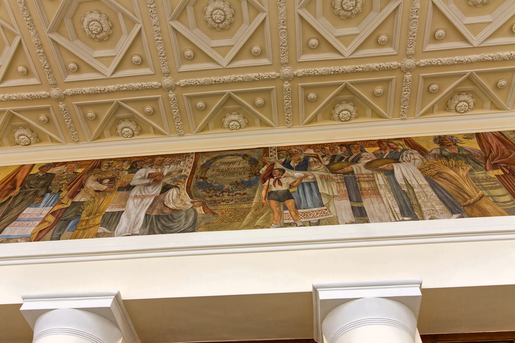 Павильон беларусь на вднх вышивка. Вднх павильон белоруссия бульбенная. Павильон земледелие на вднх изразцы. Павильон беларусь фреска. Павильон белорусской сср на вднх.