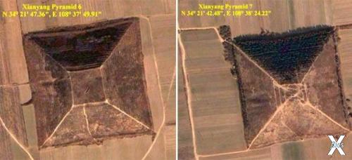 Спутниковые снимки некоторых пирамид ...