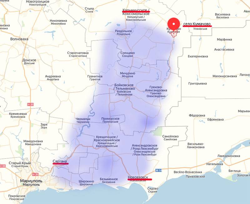 Карта украины новоазовск