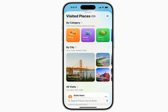 В Apple Картах после обновления до iOS 26 появится функция «Посещённые места»