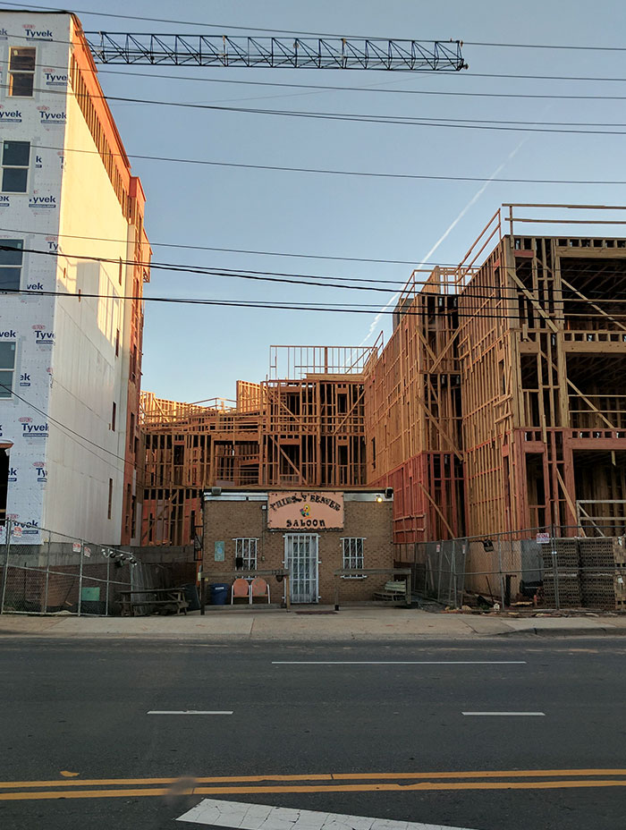 This Saloon Refused To Sell Their Property To An Apartment Company And Now The Apartment Has To Build Around Them