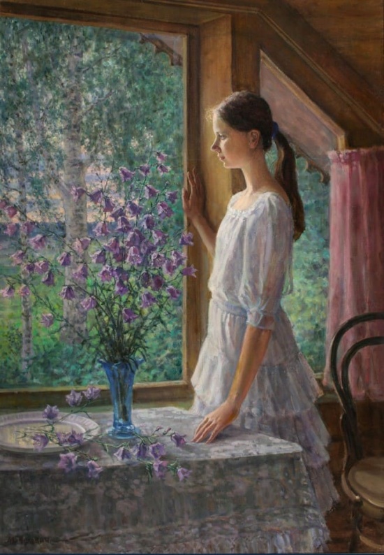 Художник Марина Чулович. Счастье – это так просто художника, Марины, школу, советского, Викторовны, Марина, Викторовна, Чулович, Москве,  Дары, яблокиВ, Портрет, охотыБелые, тихой, домеТрофеи, дедушкином, коллекциях, Чулович РазговорЗолотые, рубежом Картины, России