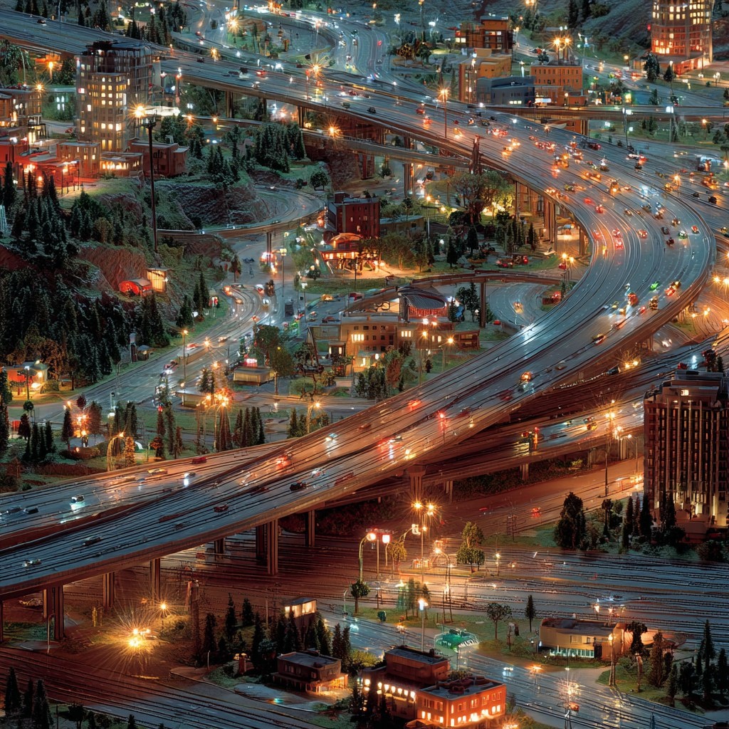 Мегаполис с множеством дорог или мозг с множеством нейронных связей? Моя фантазия с помощью нейросетей