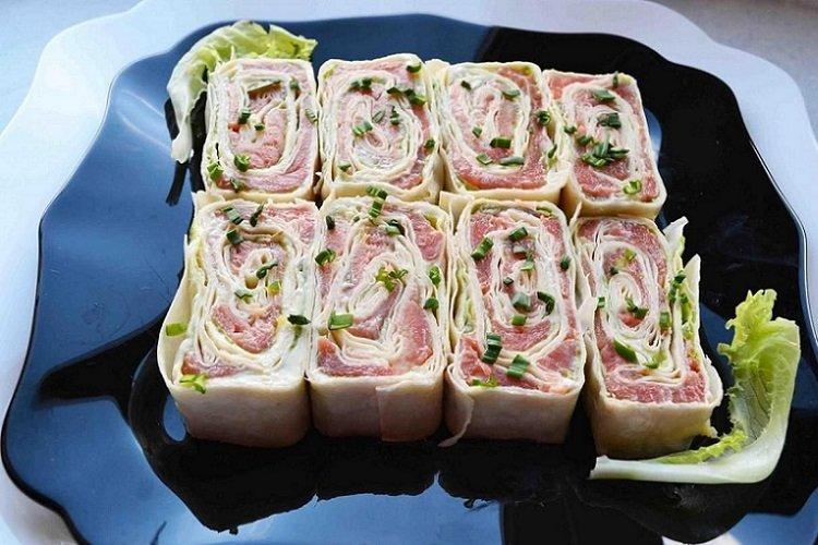 20 очень вкусных рулетов из лаваша с красной рыбой закуски,рецепты