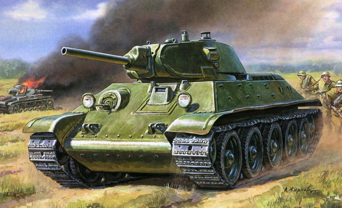 Советский средний танк Т-34 с орудием 76 мм. | Фото: 1zoom.ru. Советский средний танк Т-34 с орудием 76 мм. | Фото: 1zoom.ru.