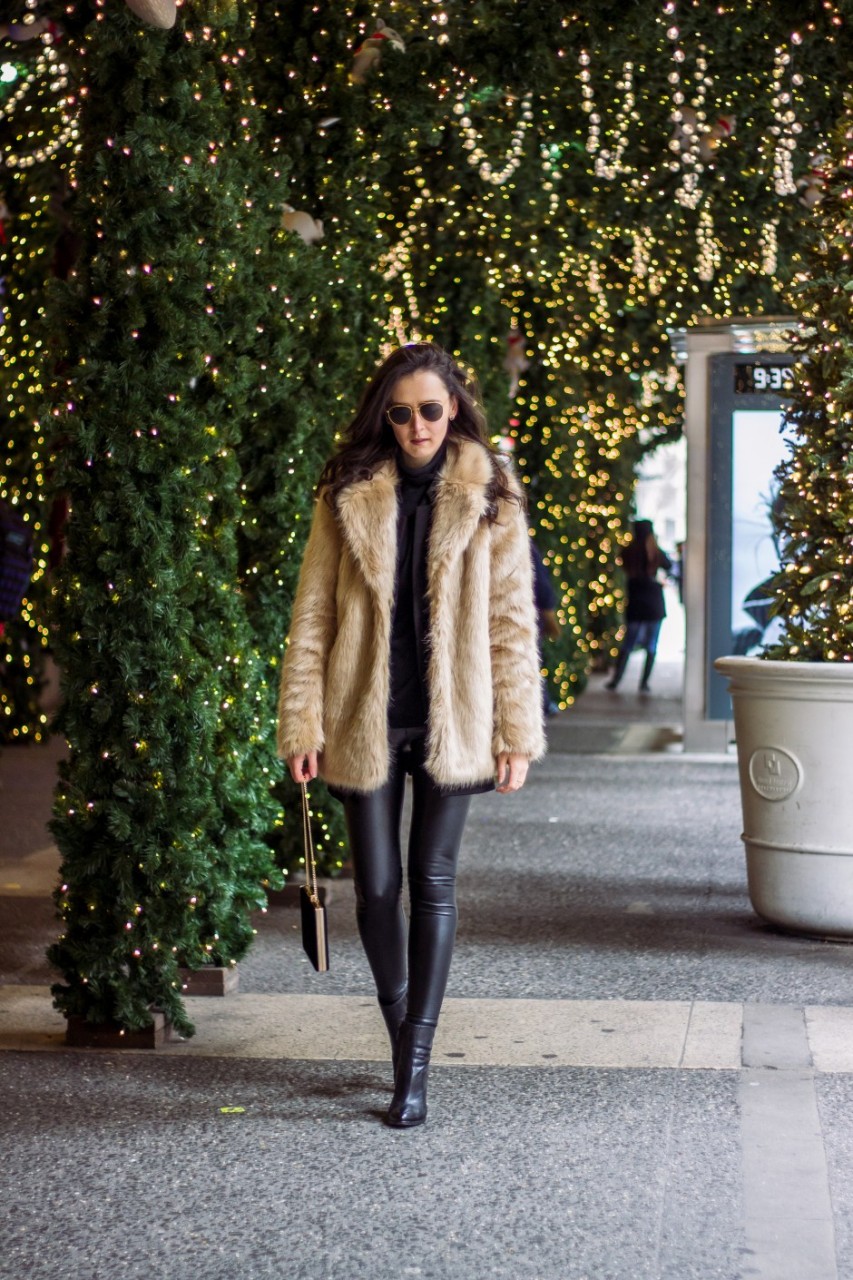 NYC Blogger: Faux Fur Coat 5