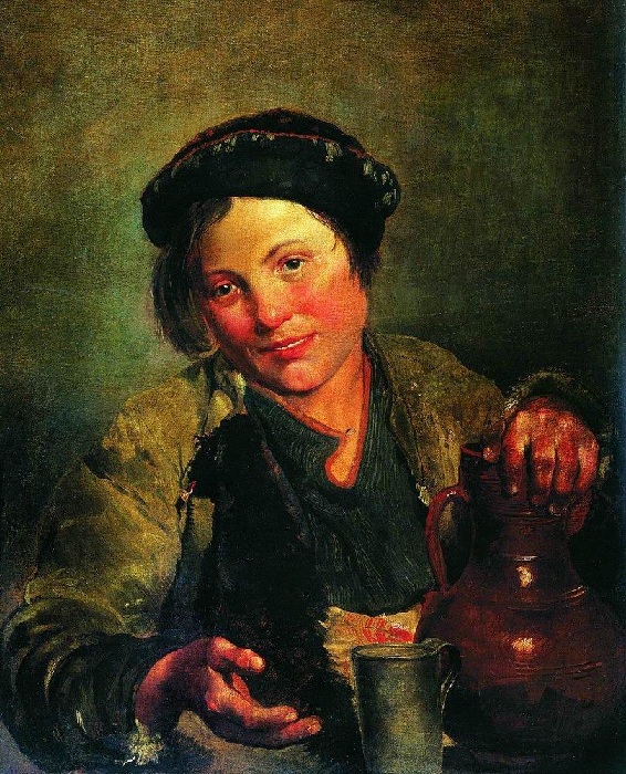 «Мальчик, продающий квас». (1861). Автор: Владимир Маковский.