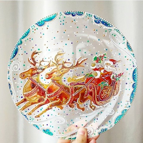 Искусство точечного нанесения краски на посуду. Какая красота! handmake,стекло и керамика,художество