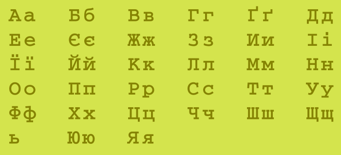 Украинский Алфавит