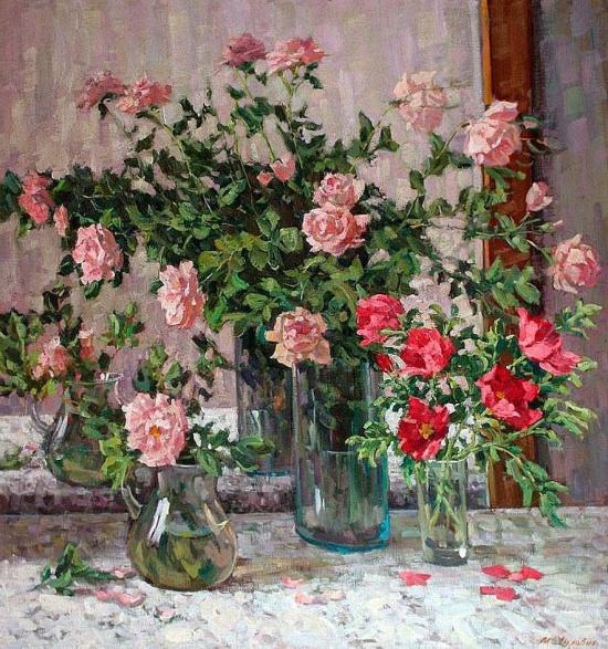 Художник Марина Чулович. Счастье – это так просто художника, Марины, школу, советского, Викторовны, Марина, Викторовна, Чулович, Москве,  Дары, яблокиВ, Портрет, охотыБелые, тихой, домеТрофеи, дедушкином, коллекциях, Чулович РазговорЗолотые, рубежом Картины, России