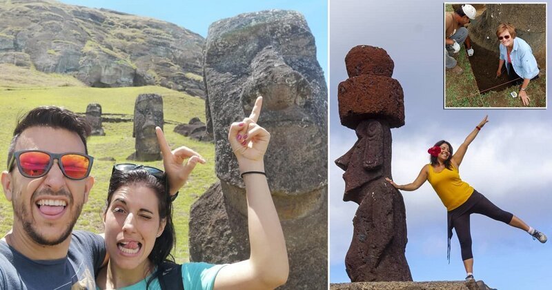 Древние реликвии острова Пасхи оказались под угрозой из-за туристов вред, моаи, остров пасхи, путешествия, туризм, турист, угроза